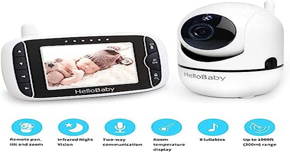 HelloBaby Baby Monitor With Remote Pan